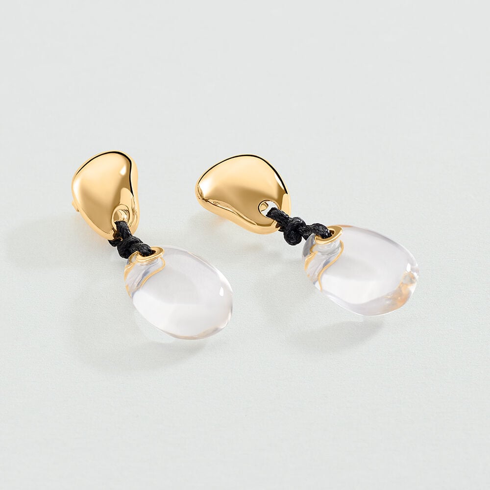 Pendientes largos ODYSSEE - Transparente / dorado  - Pendientes largos  | Agatha
