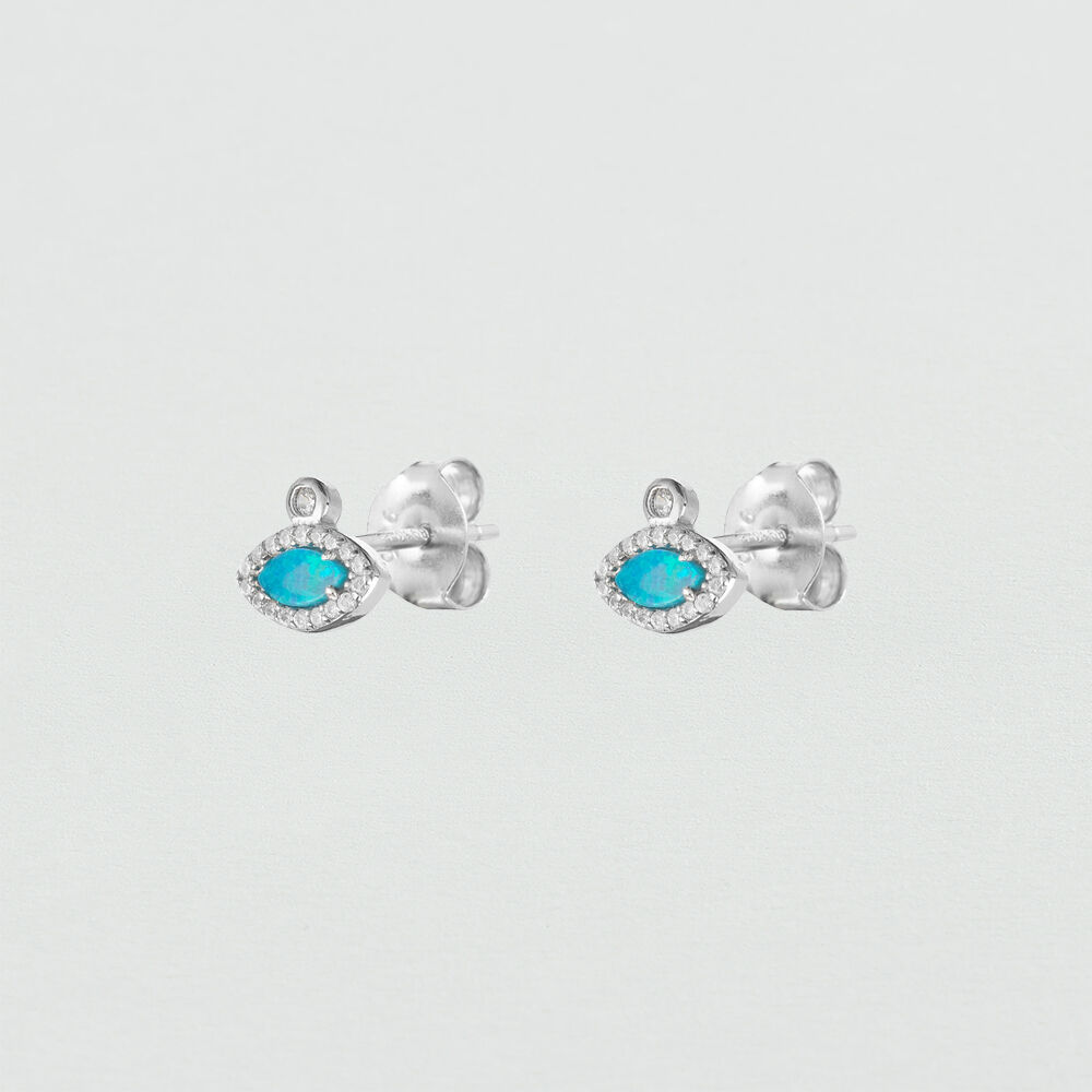 Pendientes cortos OPALE - Opalo / Plata - Pendientes  | Agatha