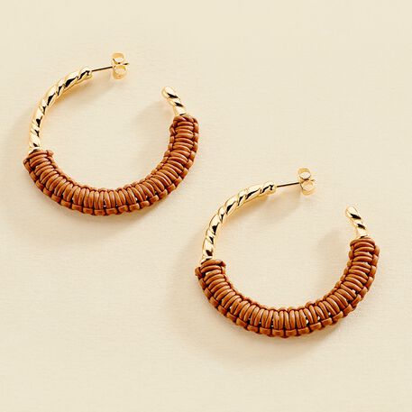 Criollas TWIGGY - oro / camello - Pendientes  | Agatha