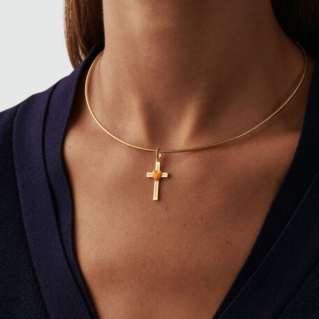 Colgante CRUZCOR - Naranja / Oro - Joyas  | Agatha