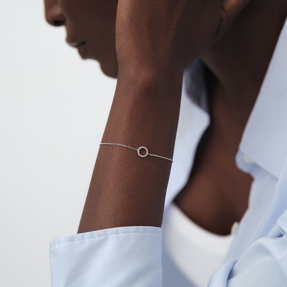 Pulsera de cadena RONDOU - Cristal / Plateado - Pulsera de cadena  | Agatha