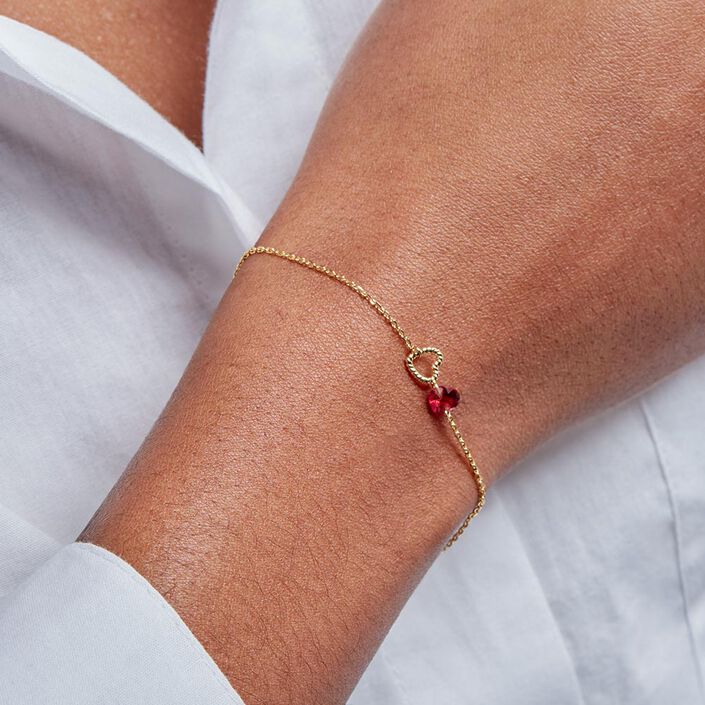 Pulsera de cadena BEGUIN - Rojo / Oro - Pulseras  | Agatha
