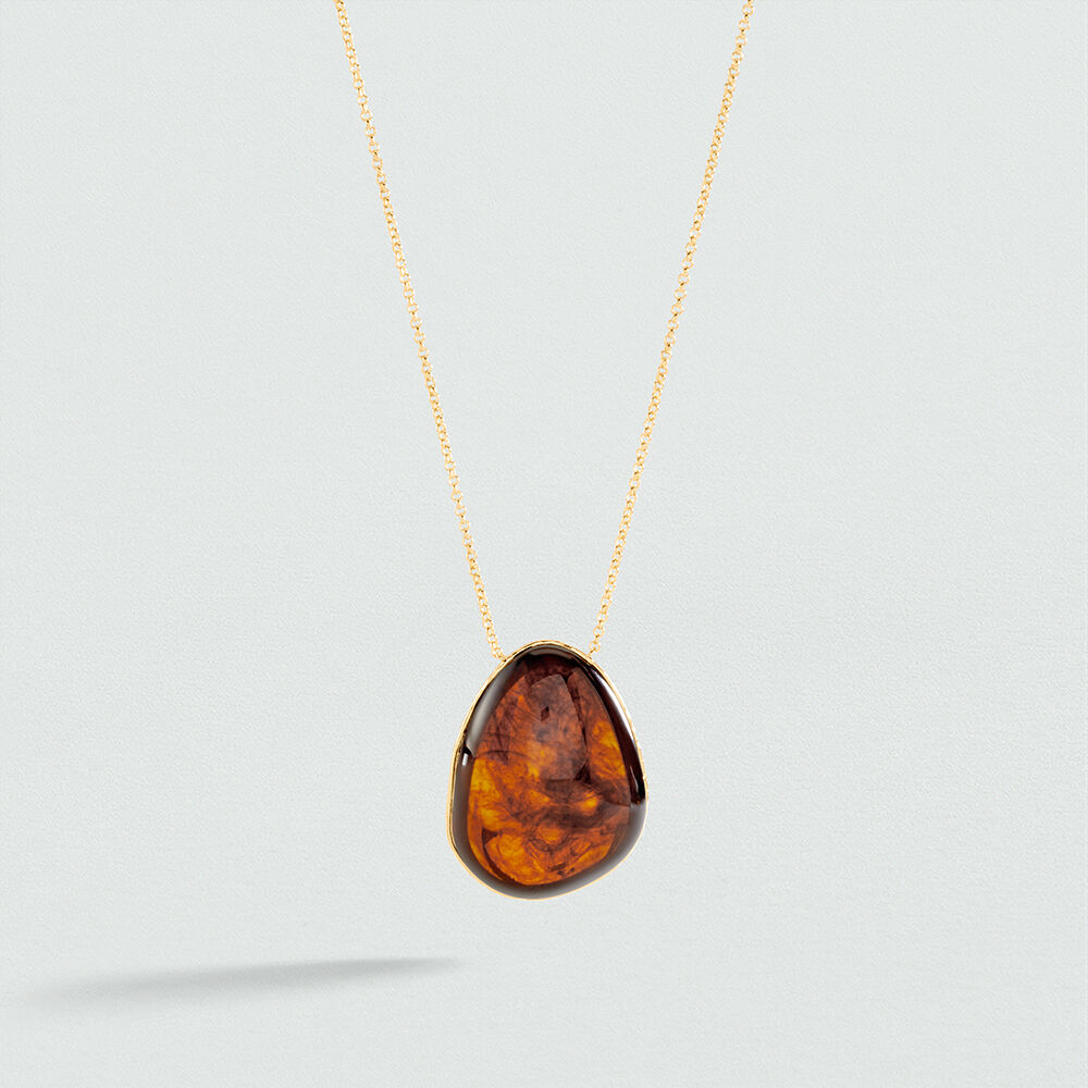 Collar midi CALMA - Marr&oacute;n / Dorado - Collares  | Agatha