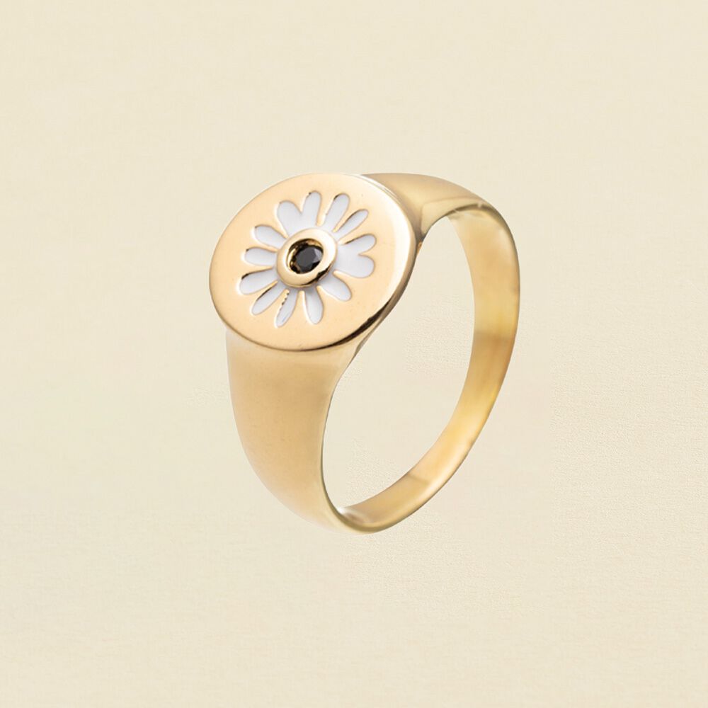 Anillo ancho CIAM - Negro / Oro - Anillo ancho  | Agatha