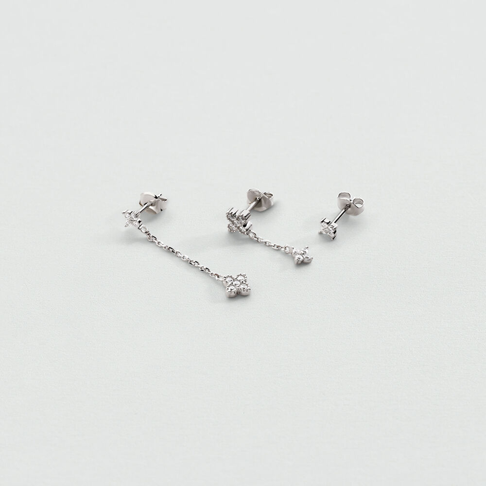 Pendientes cortos BELOVED MIX & MATCH - Cristal / Plateado - Pendientes cortos  | Agatha