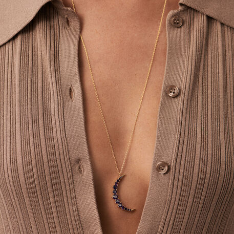 Collar largo CREPUSCULE - Azul / Oro - Collares  | Agatha