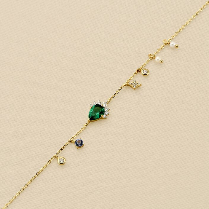 Pulsera de cadena ASTRE - Verde / Dorado - Pulseras  | Agatha