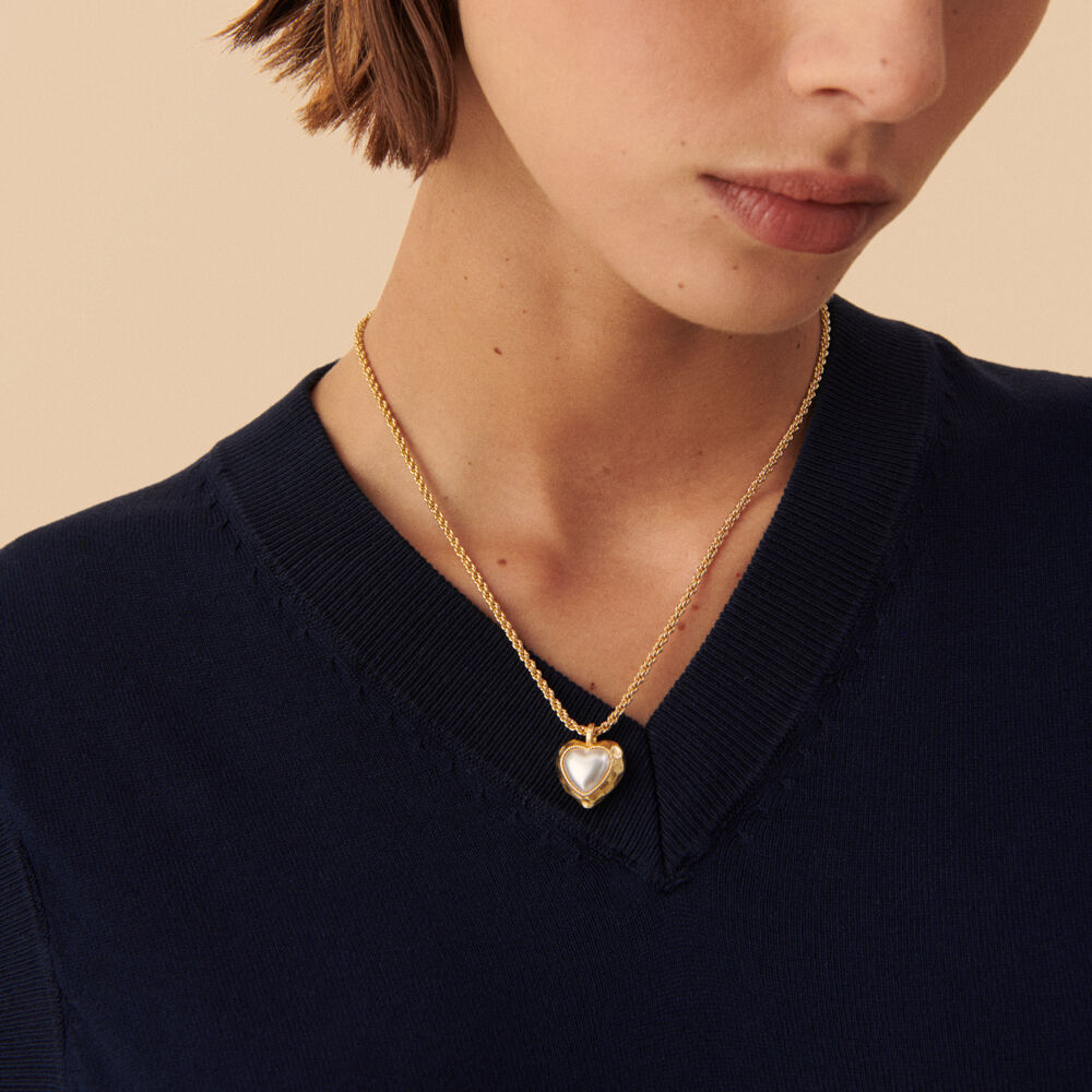 Collar midi N-13 - Perla / Oro - Collar de fantasía  | Agatha