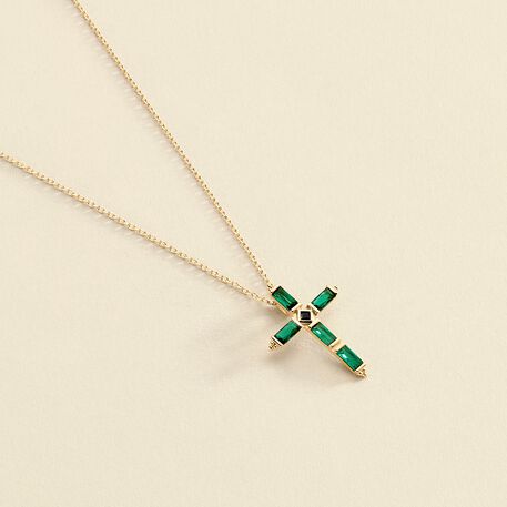 Collar corto DORIS - Verde / Dorado - Collares  | Agatha