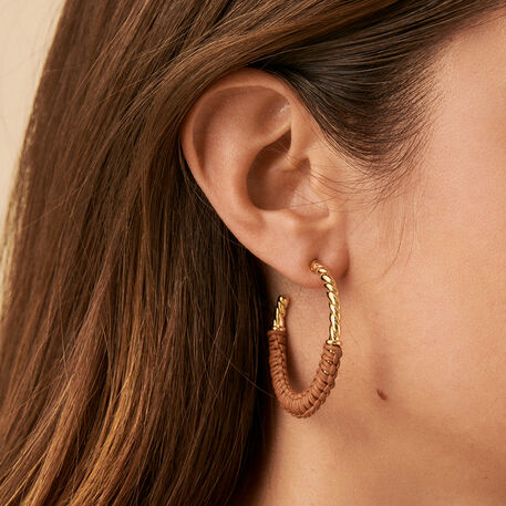 Criollas TWIGGY - oro / camello - Pendientes  | Agatha