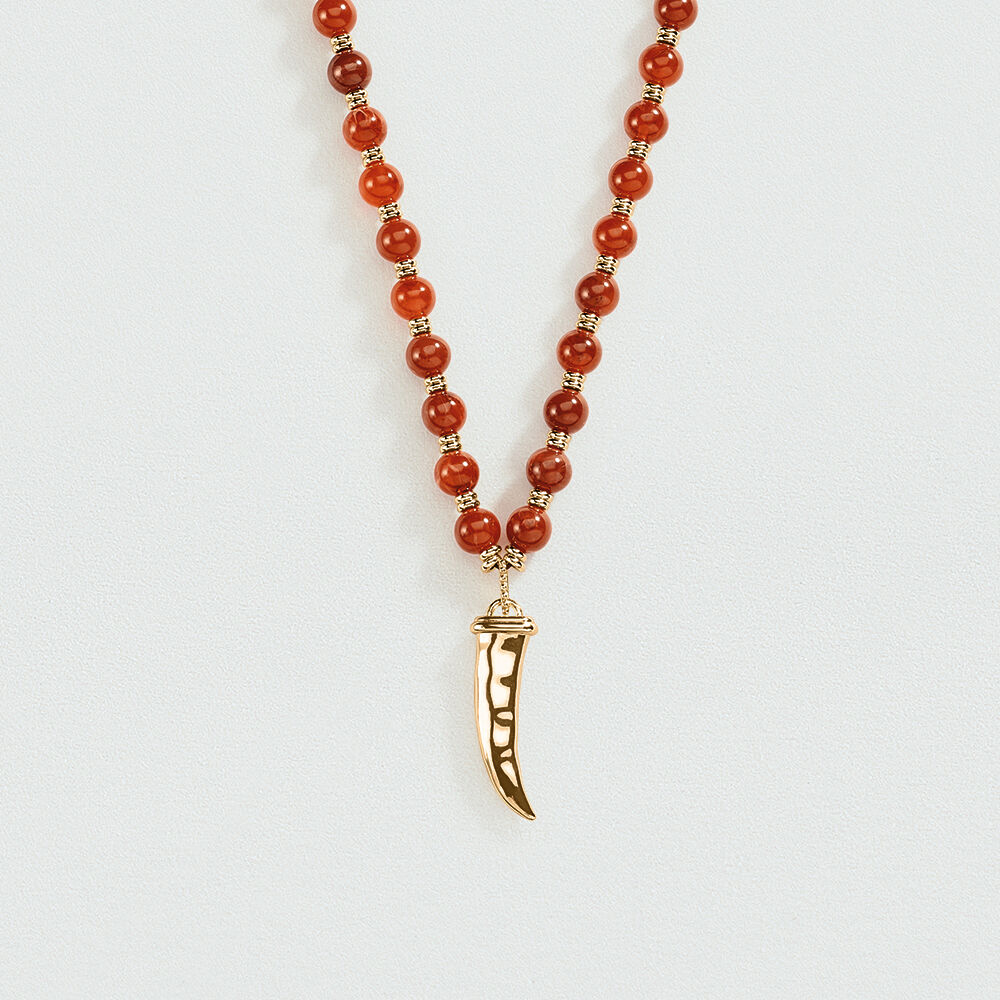 Collar largo BE - Rojo / Oro - Collares  | Agatha