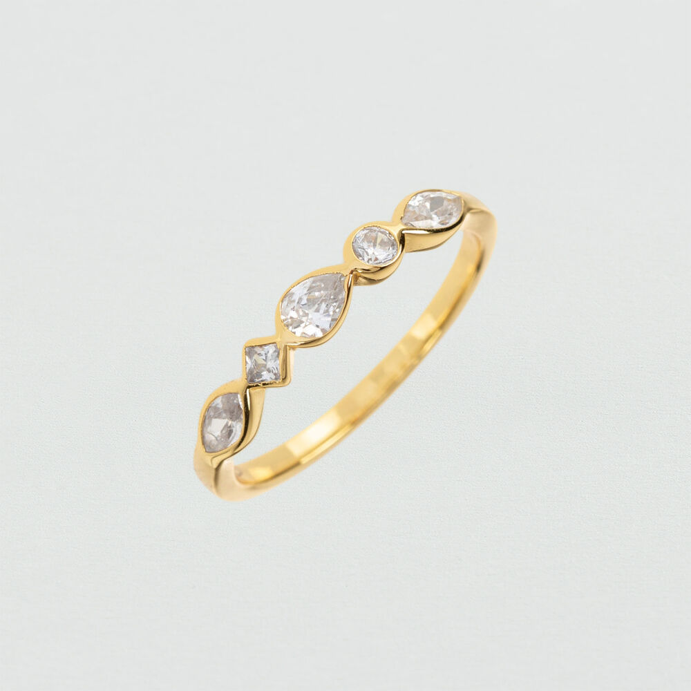 Anillo fino SIMETRIA - Cristal / Dorado - Anillos  | Agatha
