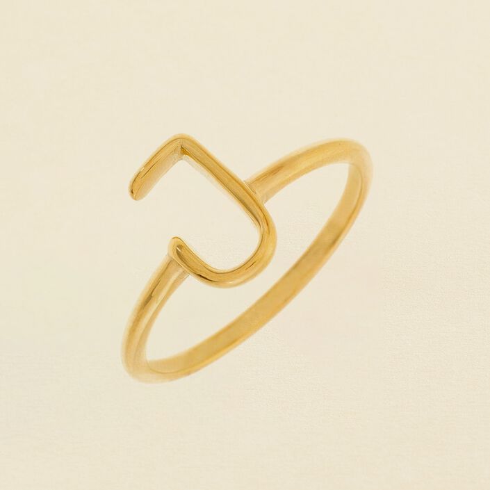 Anillo fino LETTRE J - Dorado - Anillos  | Agatha