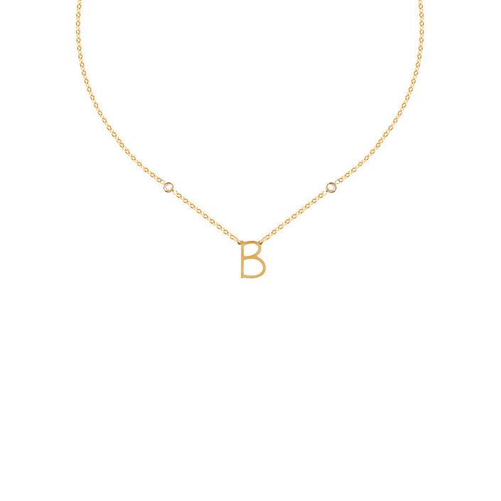 Collar corto LETTRE B - Cristal / Oro - Collares  | Agatha