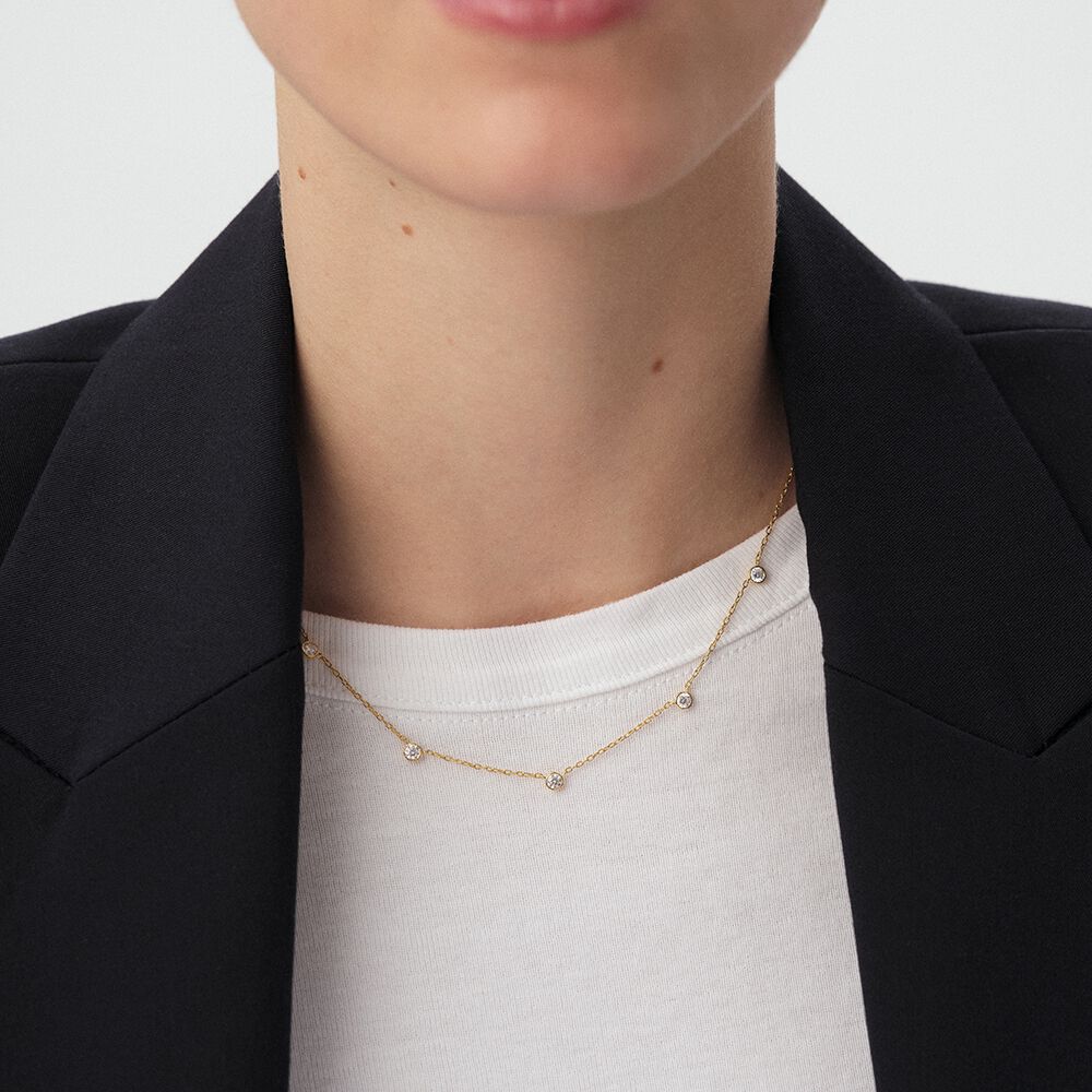 Collar corto NEC4BRILLANT - Cristal / Dorado - Collar corto  | Agatha