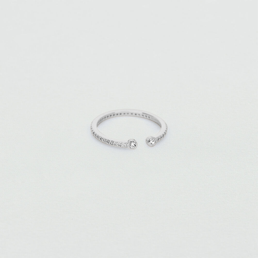 Anillo fino UNIQUE - Cristal / Plateado - Outlet  | Agatha