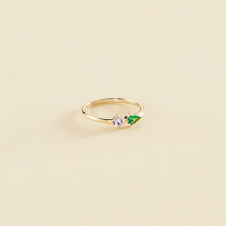 Anillo fino ASTRE - Verde / Dorado - Anillos  | Agatha