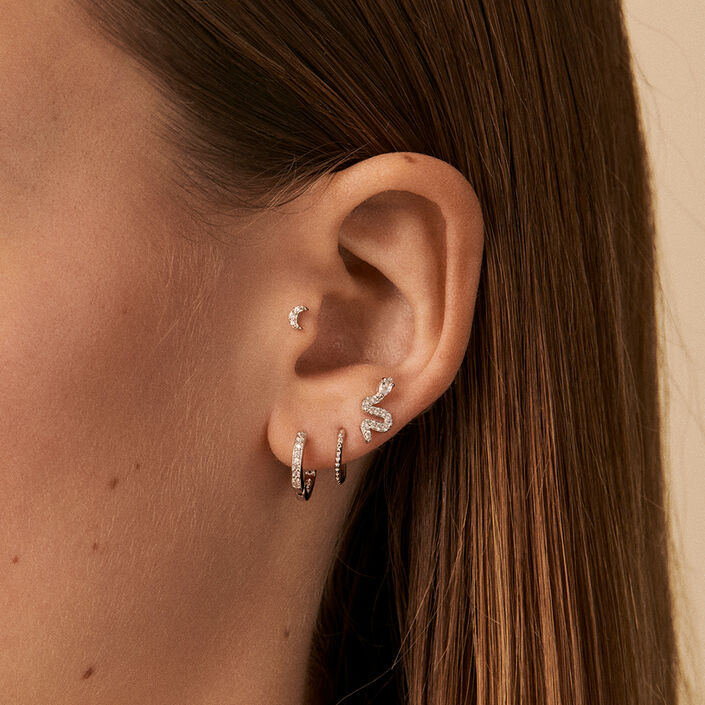 Piercing mini SNAKY - Cristal / Plateado - Piercings  | Agatha