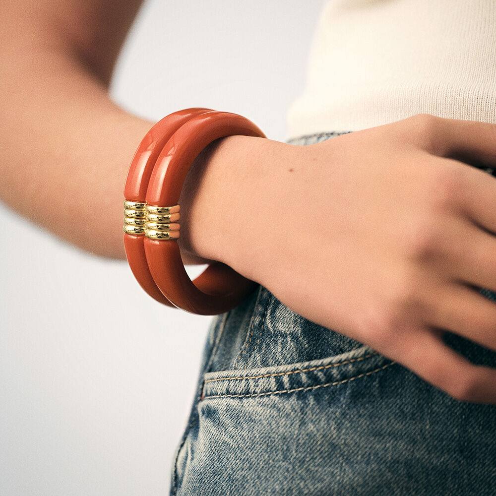 Pulsera rígida PALAIS ROYAL - Coral / Oro - Pulsera rígida  | Agatha