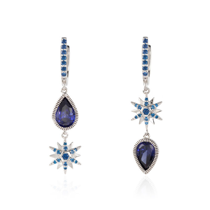 Pendientes largos SETUBAL - Azul / Plata - Pendientes  | Agatha