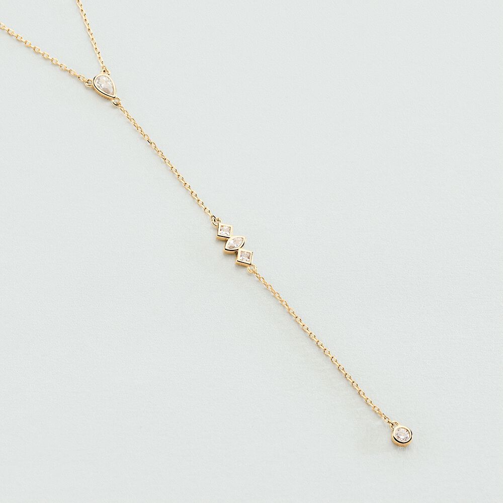 Collar midi PIRAMIDE - Cristal / Dorado - Collar de fantas&iacute;a  | Agatha