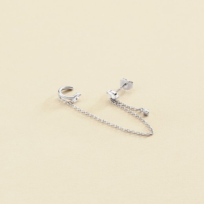 Ear cuff AMAS - Cristal / Plateado - Piercings  | Agatha