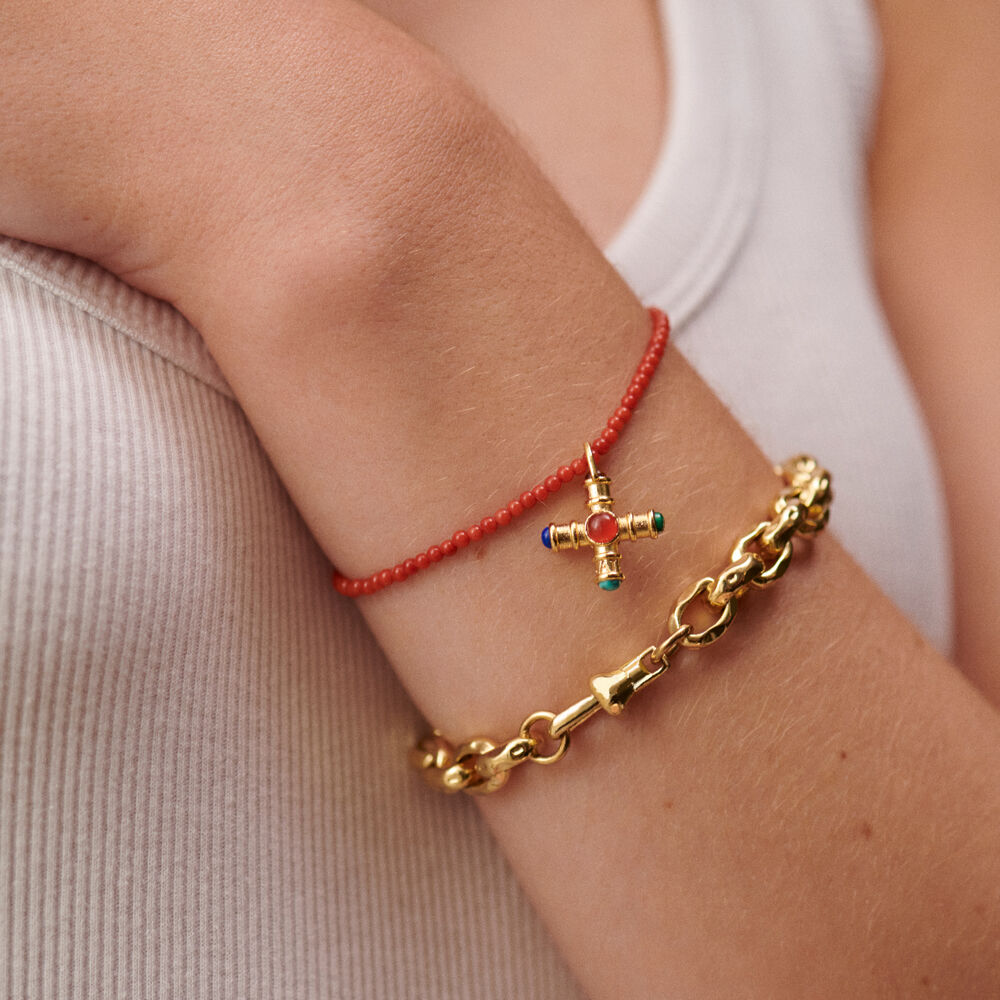 Pulsera de cadena PIEDRAS NATURALES - Coral - Pulsera de cadena  | Agatha