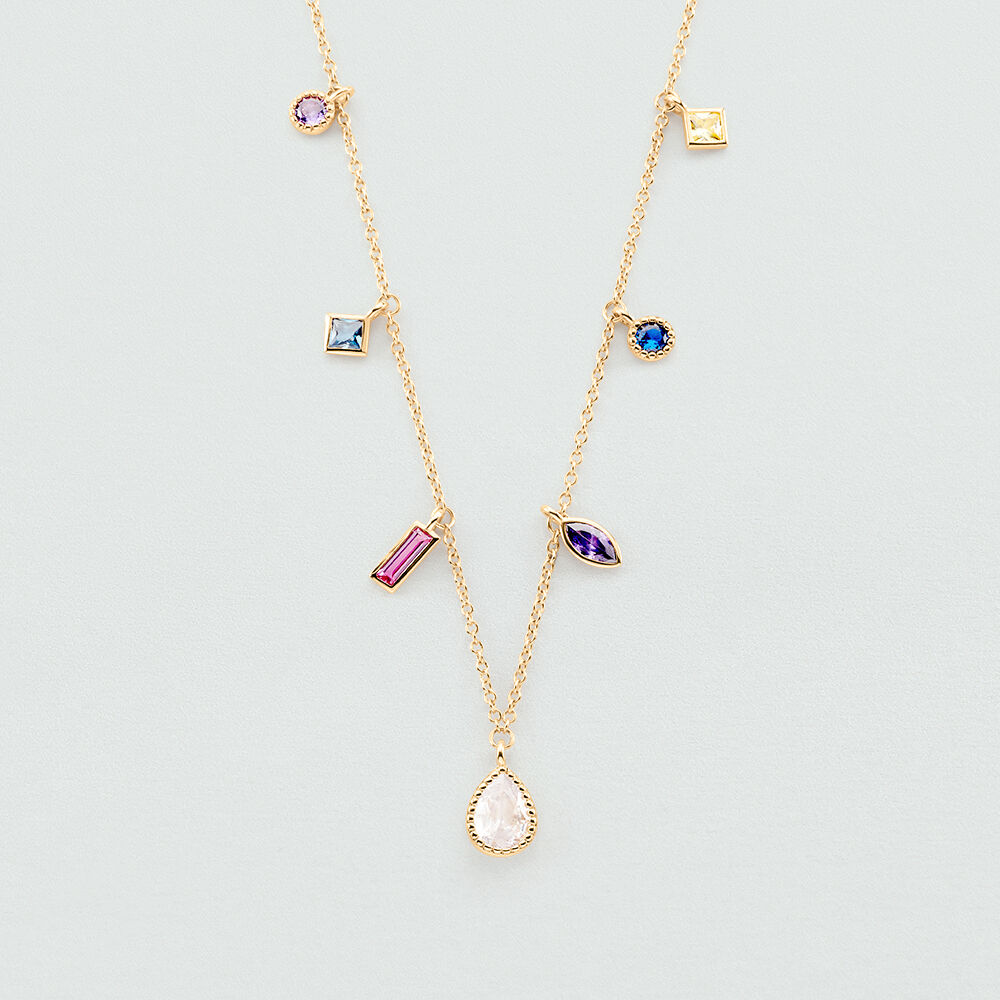 Collar corto RAINBOW - Multicolor / Oro - Collar corto  | Agatha