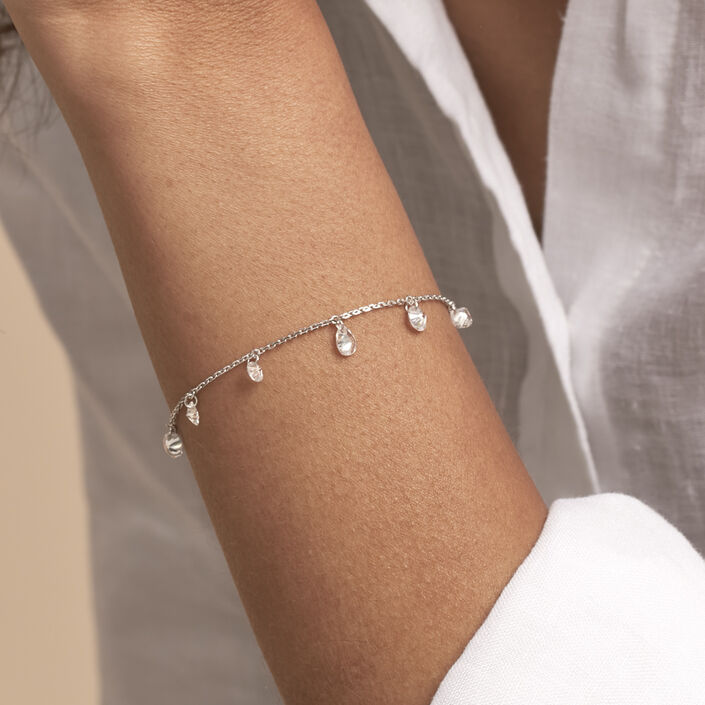 Pulsera de cadena PETILLE - Cristal / Plateado - Pulseras  | Agatha