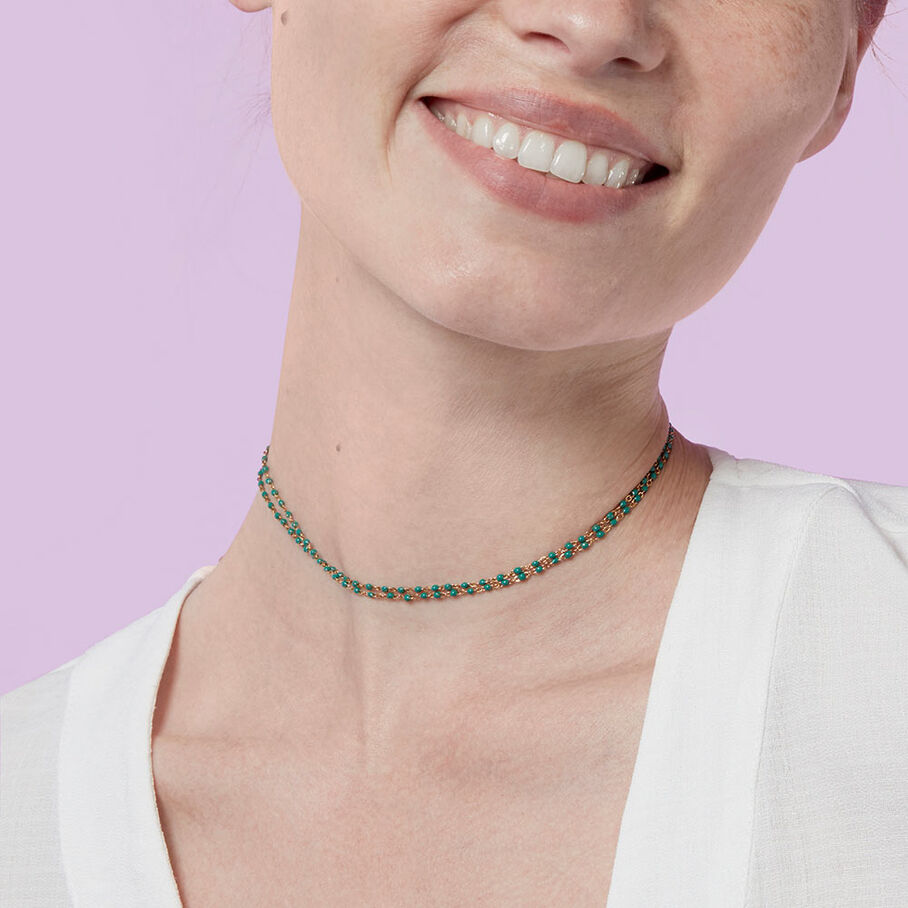 Collar midi SMARTY - Verde / Dorado - Collares  | Agatha
