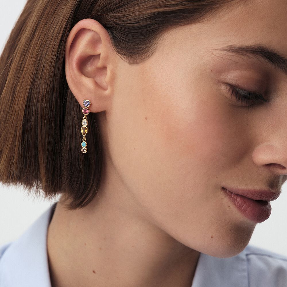 Pendientes largos CANDY - Multicolor / Oro - Pendientes de fantas&iacute;a  | Agatha