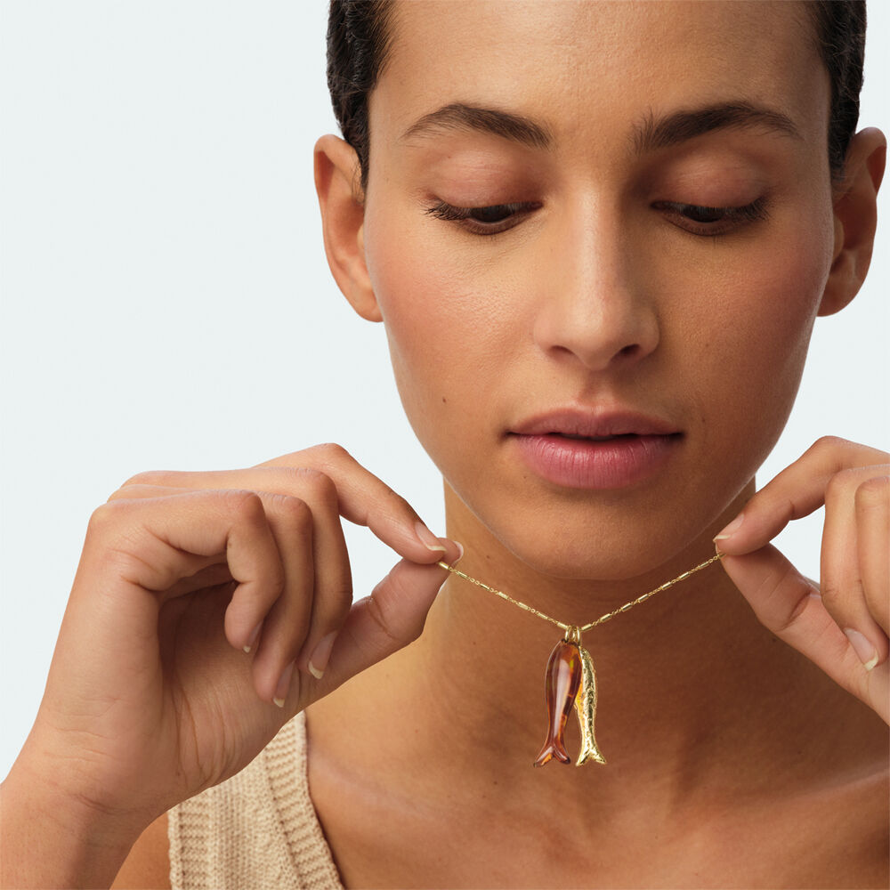 Collar largo CALMA - Marr&oacute;n / Dorado - Collares  | Agatha