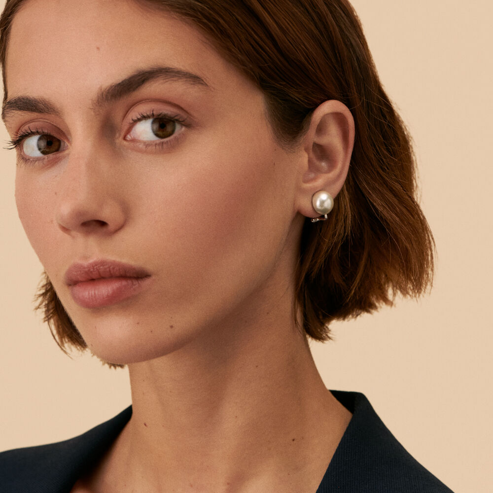 Pendientes de clip PERLYS - Perla / Plata - Pendientes de clip  | Agatha