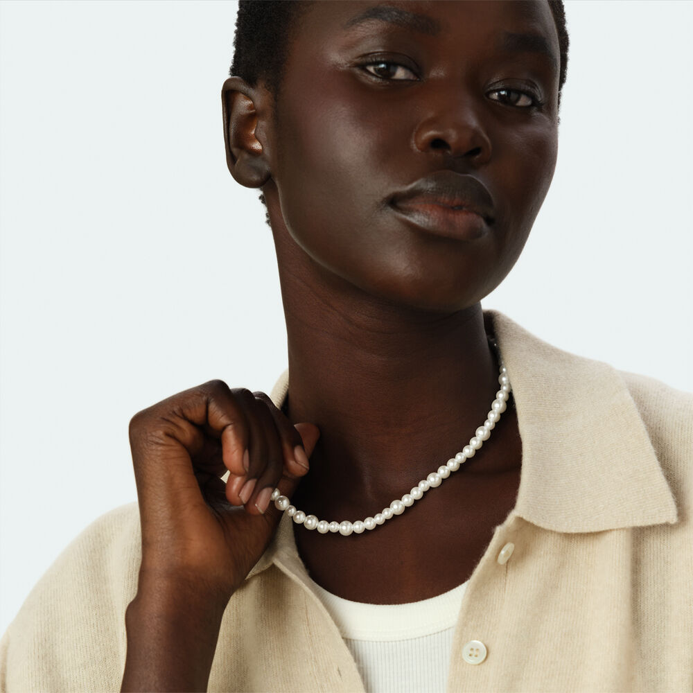 Collar corto PERLA - Blanco / Oro - Collar corto  | Agatha
