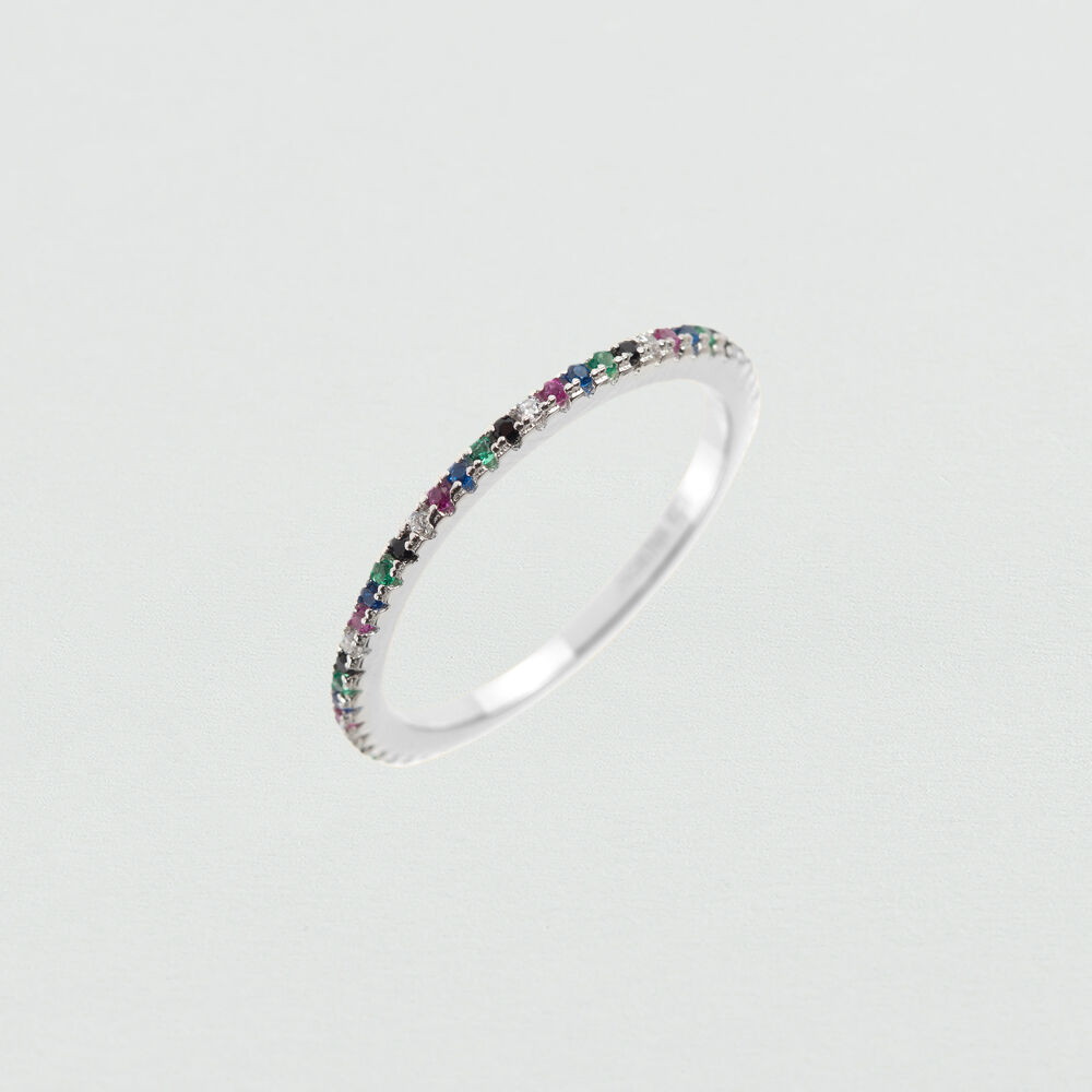 Anillo fino MULTICOL - Multicolor / Plata - Anillos  | Agatha