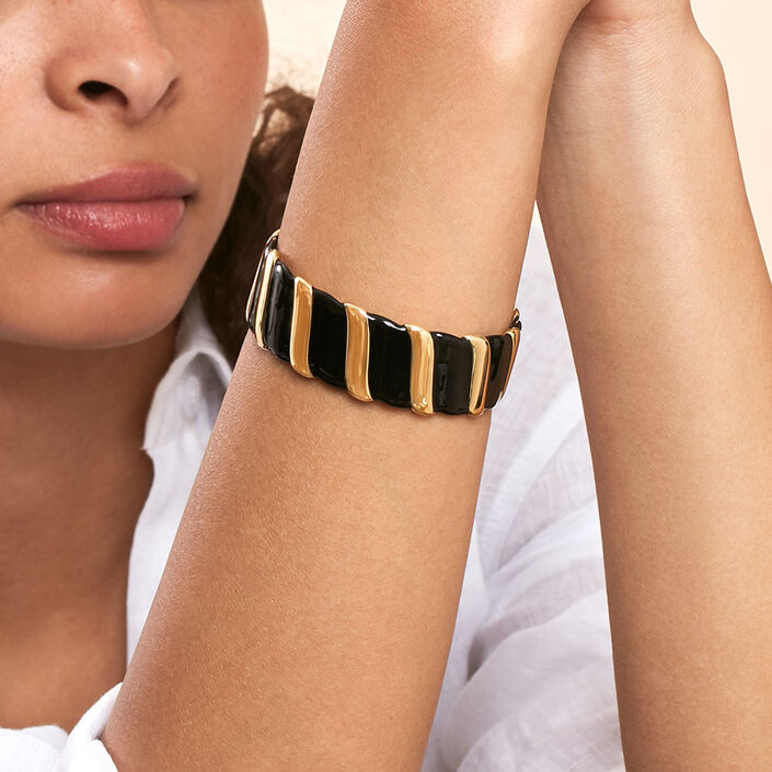 Pulsera esclava SESHA - Negro / Oro - Pulseras  | Agatha