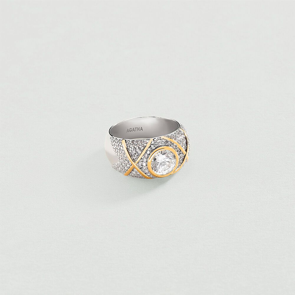 Anillo ancho N-13 - Plateado / Dorado - Anillos de fantasía  | Agatha