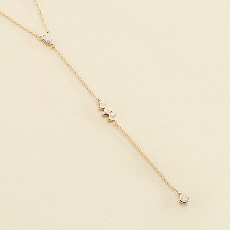 Collar midi PIRAMIDE - Cristal / Dorado - Collares  | Agatha