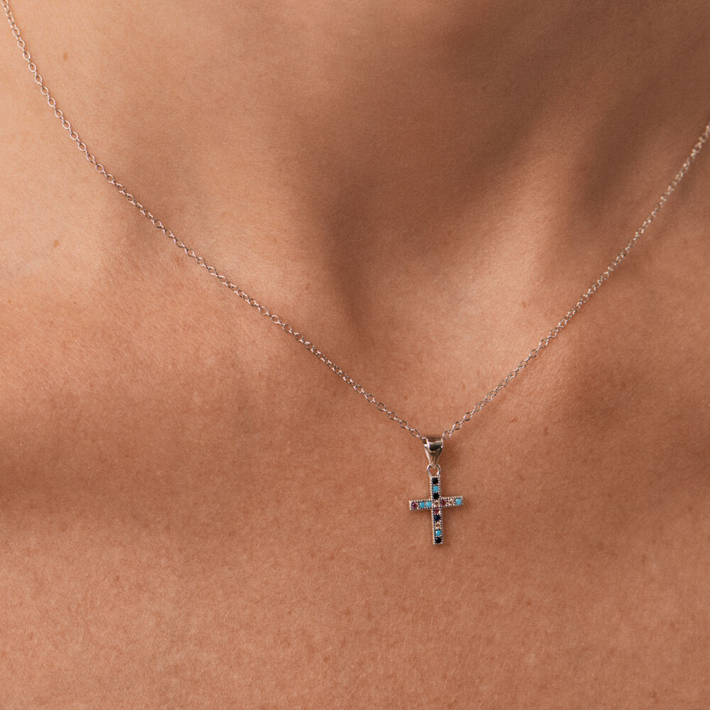 Collar corto COLCRUZ - Multicolor / Plata - Collar corto  | Agatha