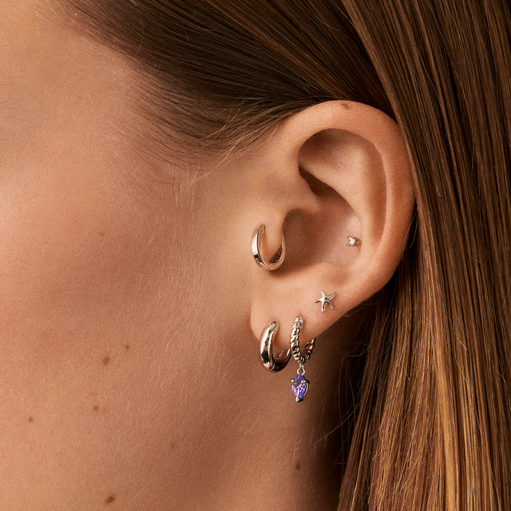 Pendiente corto individual ESTRELLA DE MAR MIX & MATCH - Plata - Piercings  | Agatha
