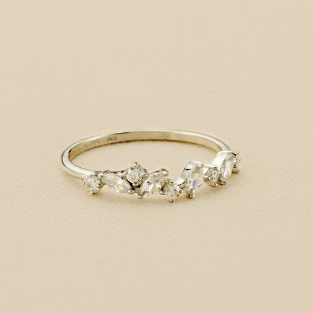 Anillo fino PLEIADES - Cristal / Plateado - Anillos  | Agatha