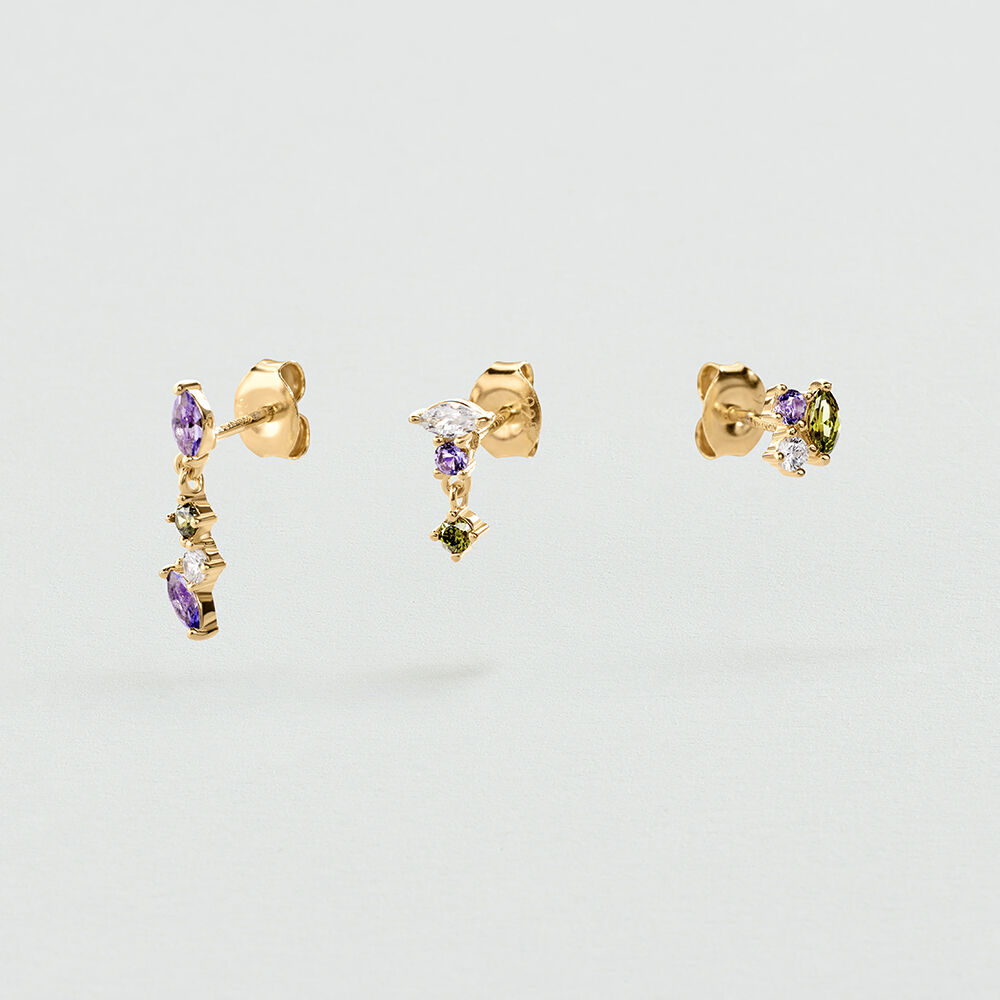 Set de pendientes MIX & MATCH - Verde / Violeta