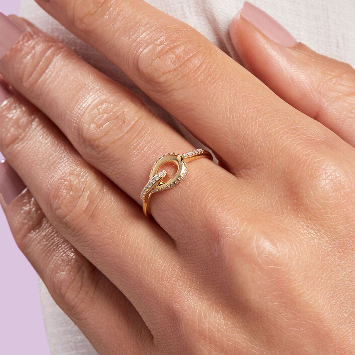 Anillo fino GEMINI - Cristal / Dorado - Anillos  | Agatha