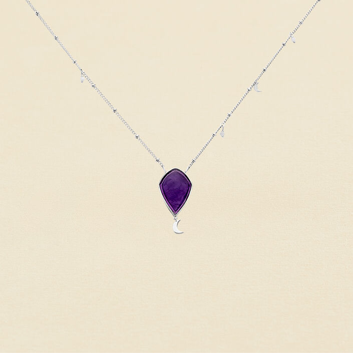 Collar corto MOON - Amatista / Plata - Collares  | Agatha