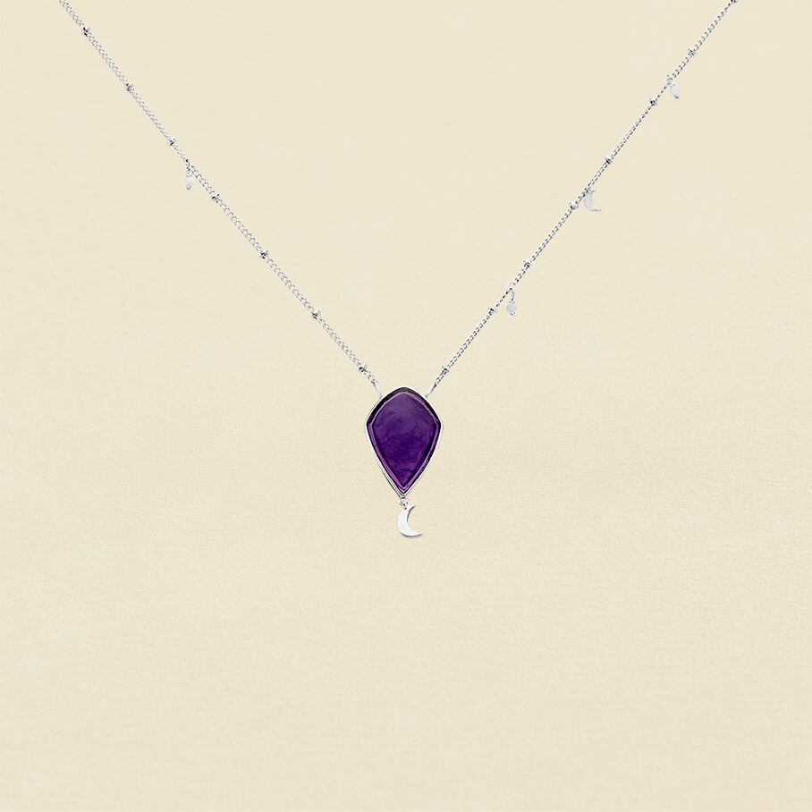 Collar corto MOON - Amatista / Plata - Collares  | Agatha