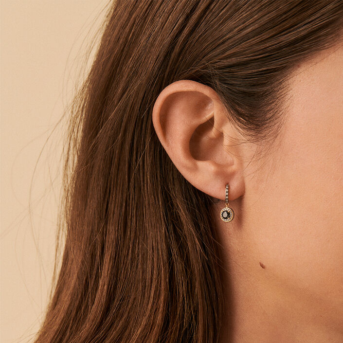 Criollas IMPERIAL - Negro / Oro - Pendientes  | Agatha