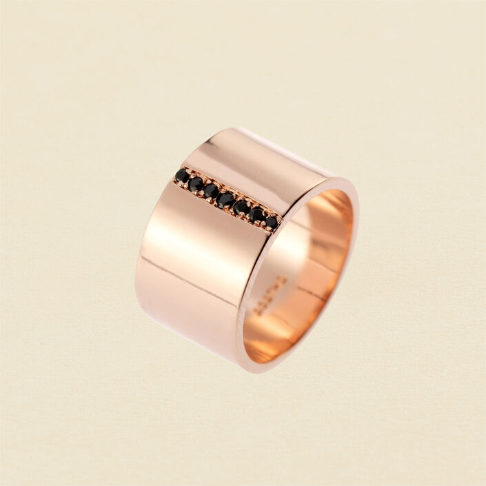 Anillo ancho EQUINOXE - Negro / Rosa - Anillos  | Agatha