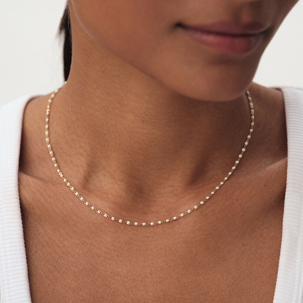 Collar corto SMARTY - Blanco / Oro - Collar corto  | Agatha