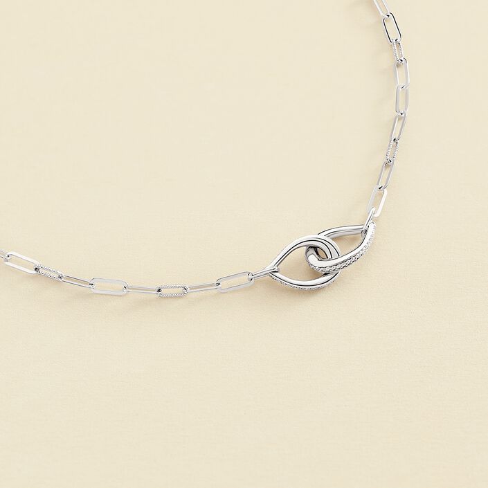 Collar corto GEMINI - Cristal / Plateado - Collares  | Agatha