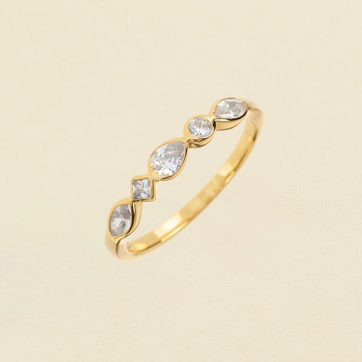 Anillo fino SIMETRIA - Cristal / Oro - Anillos  | Agatha